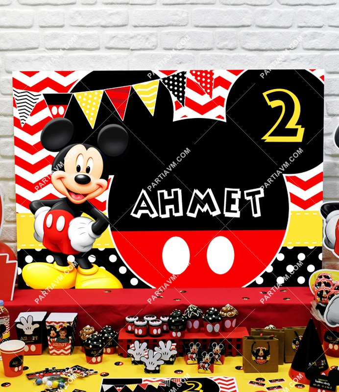 Mickey Mouse Doğum Günü 120 X 85 cm Dev Pano Afiş