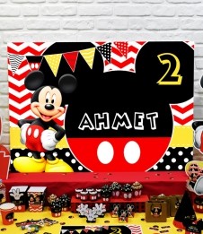 Partiavm Mickey Mouse Doğum Günü 120 X 85 cm Dev Pano Afiş