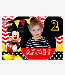 Partiavm Mickey Mouse Doğum Günü 120x85 cm Büyük Boy Kağıt Afiş satın al