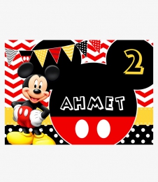 Partiavm Mickey Mouse Doğum Günü 120x85 cm Büyük Boy Kağıt Afiş