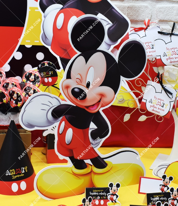 Mickey Mouse Doğum Günü 50 cm Ayaklı Mickey Mouse Dekor Pano