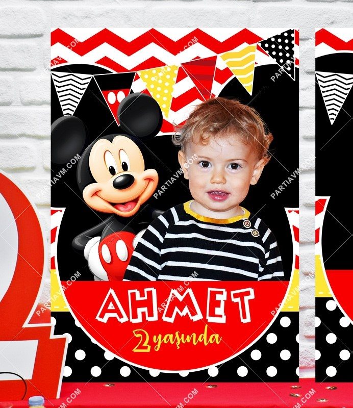 Mickey Mouse Doğum Günü 70x100 cm Katlanmaz Pano Afiş