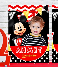 Partiavm Mickey Mouse Doğum Günü 70x100 cm Katlanmaz Pano Afiş