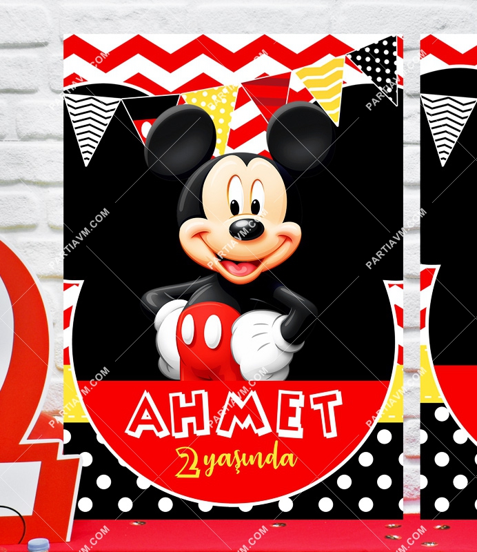 Mickey Mouse Doğum Günü 70x100 cm Katlanmaz Pano Afiş