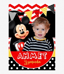 Partiavm Mickey Mouse Doğum Günü 70x100 cm Yırtılmaz Branda Afiş satın al