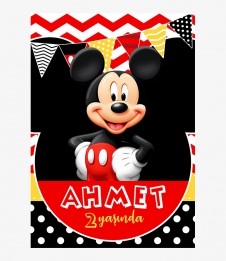 Partiavm Mickey Mouse Doğum Günü 70x100 cm Yırtılmaz Branda Afiş satın al