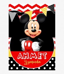 Partiavm Mickey Mouse Doğum Günü 70x100 cm Yırtılmaz Branda Afiş