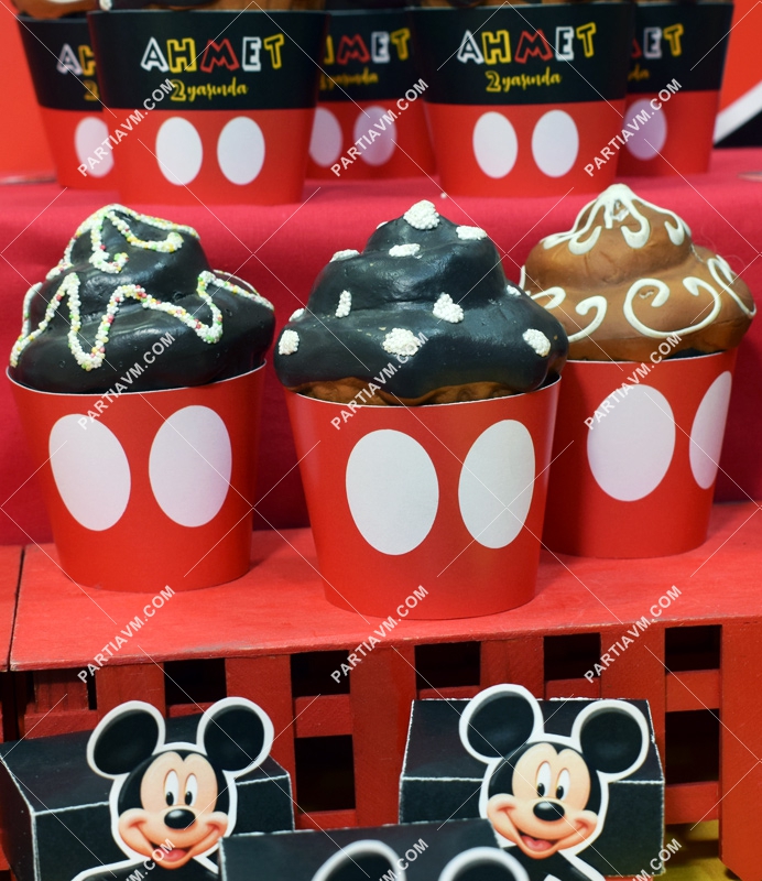 Mickey Mouse Doğum Günü Cupcake Sargısı 10 Adet