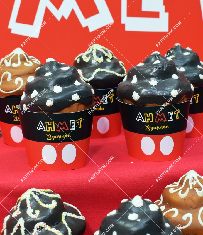 Mickey Mouse Doğum Günü Cupcake Sargısı 10 Adet