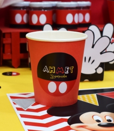 Partiavm Mickey Mouse Doğum Günü Etiketli Karton Bardak 5 Adet