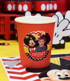 Partiavm Mickey Mouse Doğum Günü Etiketli Karton Bardak 5 Adet satın al