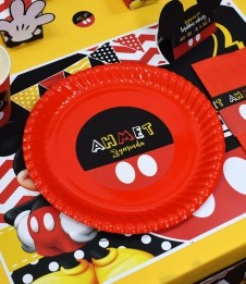 Partiavm Mickey Mouse Doğum Günü Etiketli Karton Tabak 5 Adet satın al