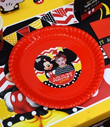 Partiavm Mickey Mouse Doğum Günü Etiketli Karton Tabak 5 Adet