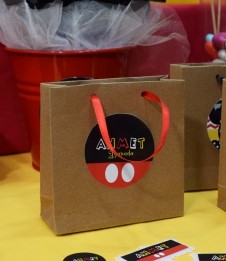 Partiavm Mickey Mouse Doğum Günü Hediye Çantası Etiketli Kurdeleli 10 X 10 cm 5 Adet satın al