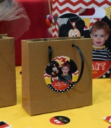 Partiavm Mickey Mouse Doğum Günü Hediye Çantası Etiketli Kurdeleli 10 X 10 cm 5 Adet satın al