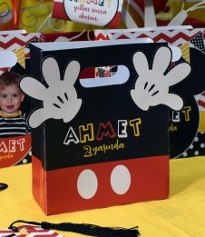 Partiavm Mickey Mouse Doğum Günü Hediye Çantası Özel Tasarım 13 X 16 cm 5 Adet satın al