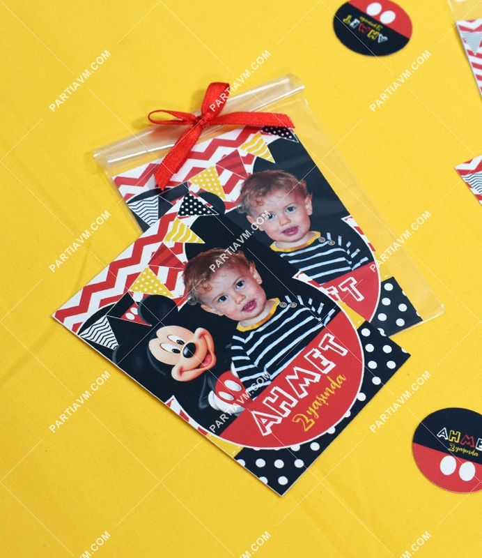 Mickey Mouse Doğum Günü Hediyelik Magnet Kurdeleli Poşetinde 7x10 cm