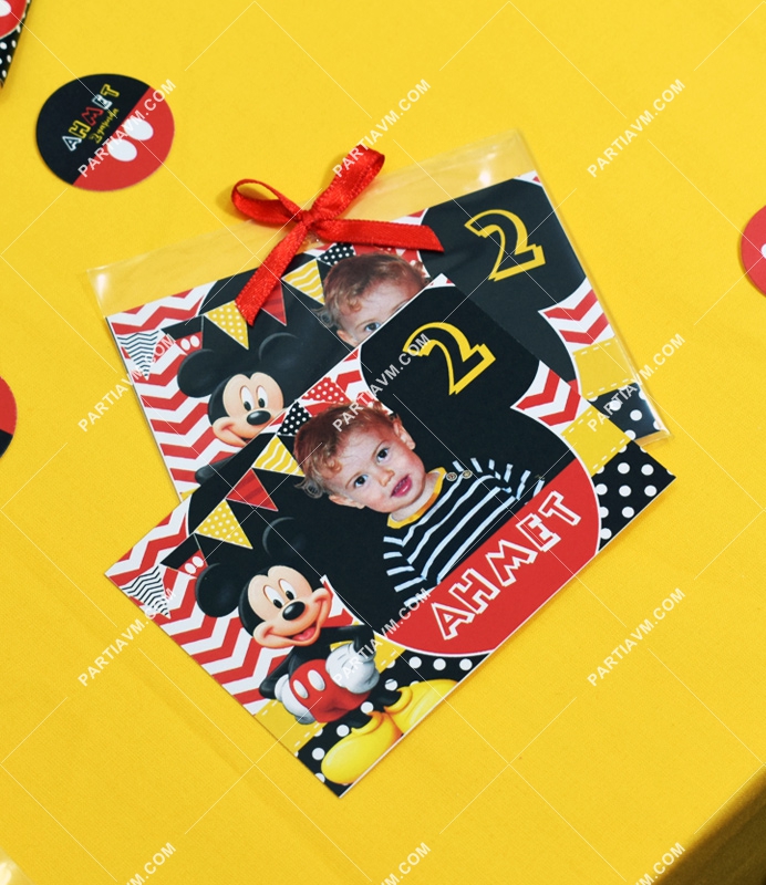 Mickey Mouse Doğum Günü Hediyelik Magnet Kurdeleli Poşetinde 7x10 cm