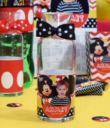 Partiavm Mickey Mouse Doğum Günü Karaf Cam Bardak Etiketli 6 Adet