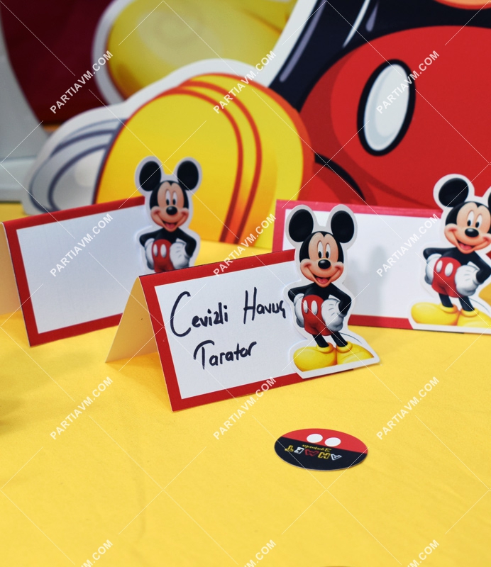 Mickey Mouse Doğum Günü Karton Mini Menü Kartı 8 Adet