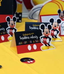 Partiavm Mickey Mouse Doğum Günü Karton Mini Teşekkür Kartı 8 Adet