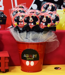 Partiavm Mickey Mouse Doğum Günü Lolipop Şeker Etiketli Kovada Süslemeli 10 Adet satın al