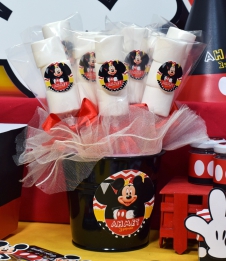 Partiavm Mickey Mouse Doğum Günü Marshmallow Etiketli Kovada 10 Adet Süslü Çubuklarda