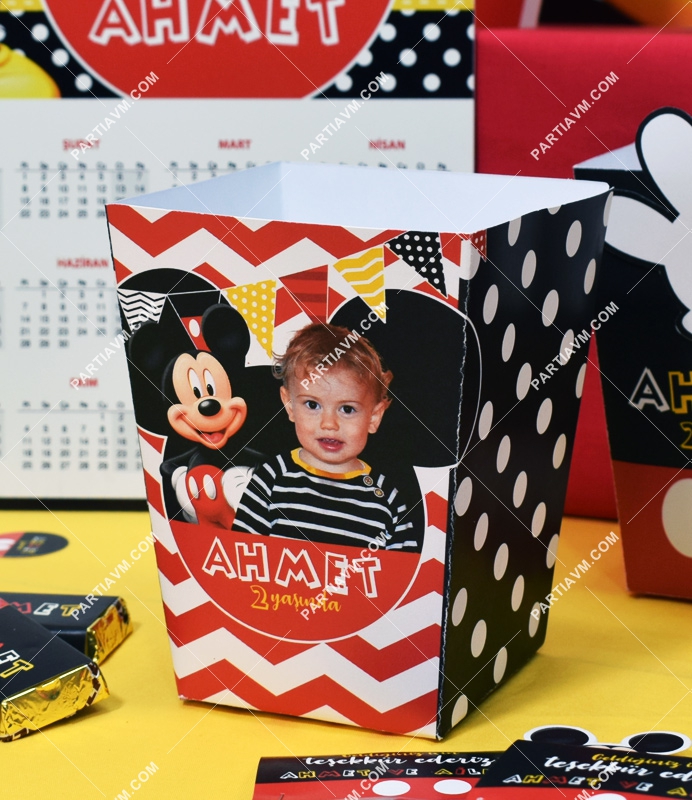 Mickey Mouse Doğum Günü Popcorn Kutusu 5 Adet