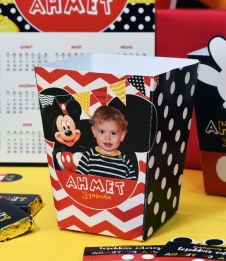 Partiavm Mickey Mouse Doğum Günü Popcorn Kutusu 5 Adet