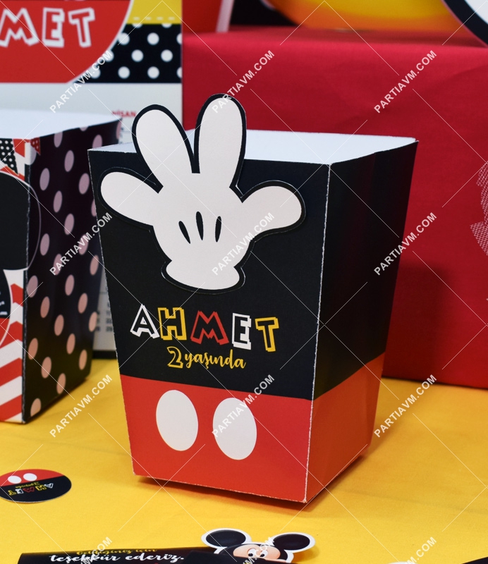 Mickey Mouse Doğum Günü Popcorn Kutusu 5 Adet