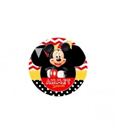 Partiavm Mickey Mouse Doğum Günü Yuvarlak Etiket 3,5cm 15 Adet