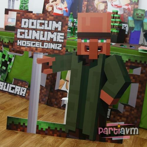 Minecraft Doğum Günü 80x100 cm Ayakta Duran Karşılama Panosu