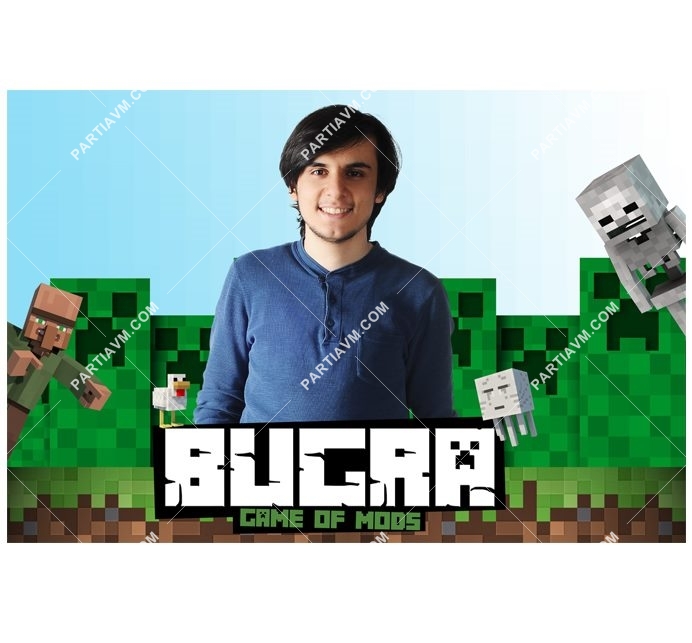 Minecraft Doğum Günü 120x85 cm Büyük Boy Kağıt Afiş