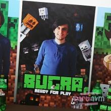 Partiavm Minecraft Doğum Günü 70x100 cm Katlanmaz Pano Afiş satın al
