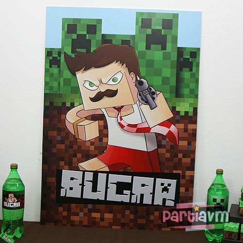 Minecraft Doğum Günü 70x100 cm Katlanmaz Pano Afiş