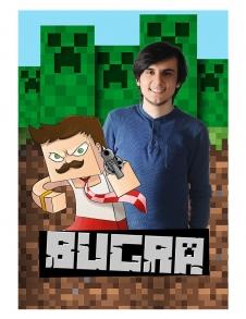 Partiavm Minecraft Doğum Günü 70x100 cm Yırtılmaz Branda Afiş