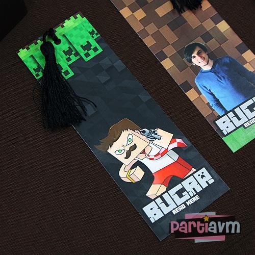 Minecraft Doğum Günü Hediyelik Püsküllü Kitap  Ayracı 5 Adet