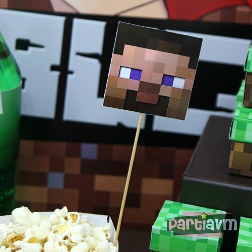 Minecraft Doğum Günü Kürdan Süs Seti Karışık Karakterlerle 10 Adet