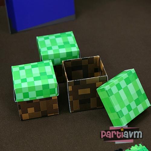 Minecraft Doğum Günü Mini Kağıt Kutular