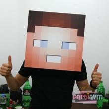 Partiavm Minecraft Doğum Günü Pano Yüz Maskesi Dilediğiniz Karakterle