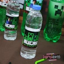 Partiavm Minecraft Doğum Günü Su Şişesi Bandı 5 Adet satın al