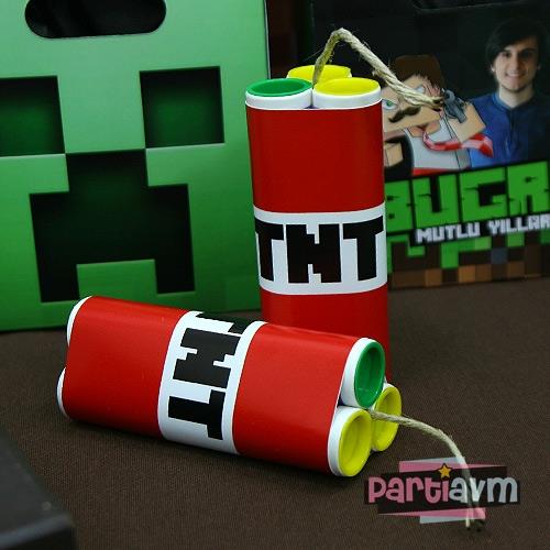 Minecraft Doğum Günü TNT Temalı 3lü Bonibon Şeker