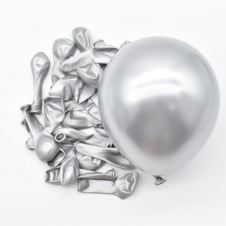 SAMM Mini Krom Lateks Balon Gümüş Renk 10 adet Parlak Altın Balon 12cm