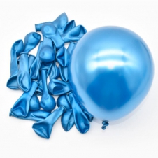 SAMM Mini Krom Lateks Balon Mavi Renk 10 adet Parlak Altın Balon 12cm