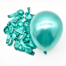 SAMM Mini Krom Lateks Balon Yeşil Renk 10 adet Parlak Altın Balon 12cm