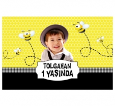 Partiavm Minik Arı Doğum Günü 120x85 cm Büyük Boy Kağıt Afiş