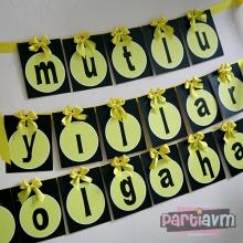 Partiavm Minik Arı Doğum Günü Süsleri Banner İsim Kurdele Süslemeli