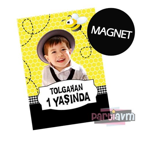 Minik Arı Doğum Günü Süsleri Hediyelik Magnet Kurdeleli Poşetinde 7X10 cm  