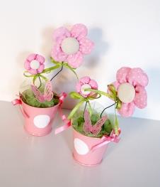 Partiavm Minik Saksıda Kumaş Çiçekler Pembe satın al