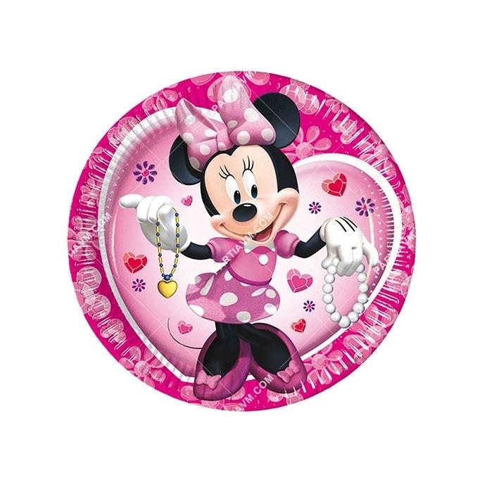 Minnie Lisanslı Karton Tabak 23 cm 8 li